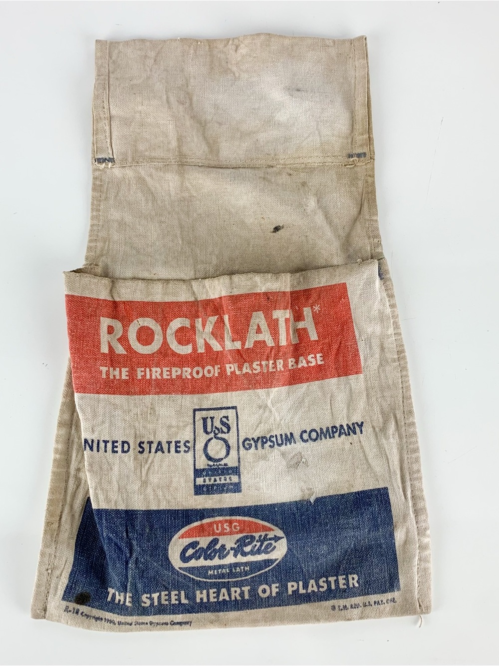 Vintage Rocklath Fireproof Plaster Base Hardware Advertising Apron industrial